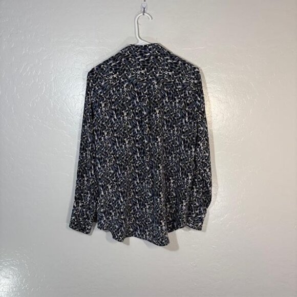 Equipment Femme Shirt Womens Medium Silk Button Down Animal Print Long Sleeve - Picture 5 of 7